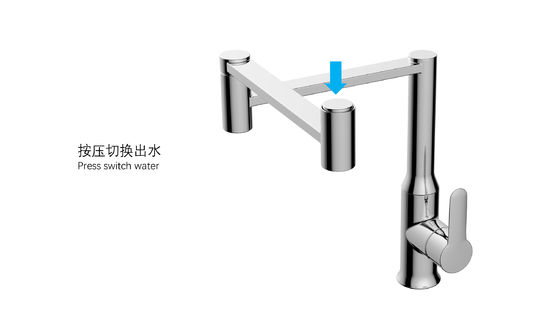 Kitchen Faucet Extend Water Outlet Pipe And Fold It At Multiple Angles For Cold And Hot Water