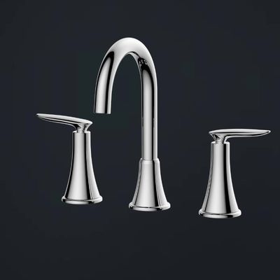 Convenient And Easy To Clean Bathroom Faucet With Double Handle Control For Precise Water Temperature Adjustment