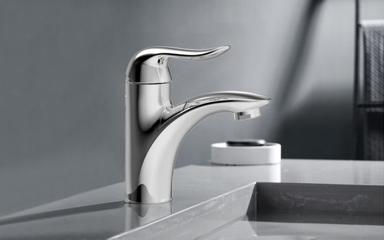 Smooth Lines And Ergonomic Basin Faucet Wing Shaped Handle Easy To Control Water Flow And Temperature
