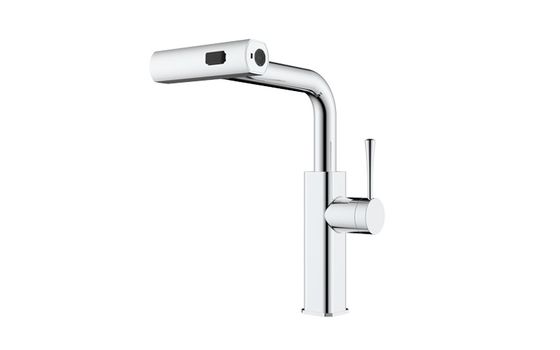 Brass Pull Out Kitchen Faucet  With Flexible Water Flow And Temperature Adjustment