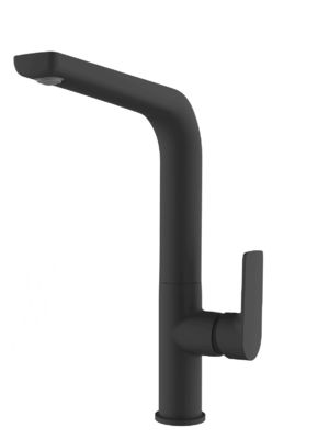 Convenient and Stylish Kitchen Faucet with Slender Columnar Body and Flat Square Handle