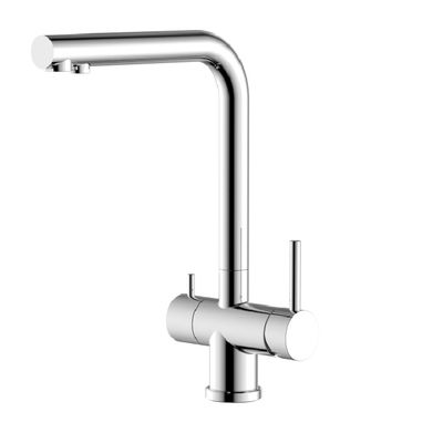 Minimalist Style Kitchen Sink Faucets With Downward Water Outlet And Stable Installation Base