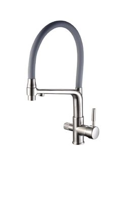Water Outlet Brass Pull Out Kitchen Tap Single Hole With Stable Usage Experience