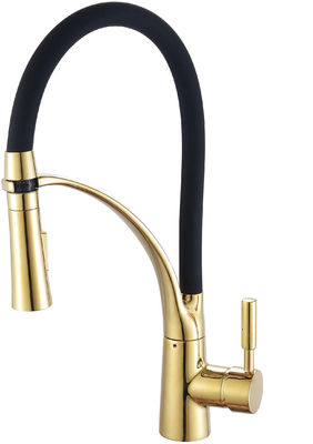 Single Hole Zinc And Brass Black Pull Out Kitchen Tap For Long Lasting Performance