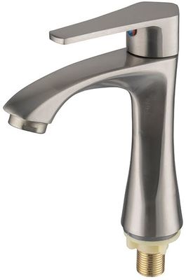 Sleek And Elegant Bathroom Faucet With Slender Columnar Shape And Arc Water Outlet For A Refined And Stylish Look