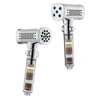 Black Dual Hand Held Shower Head Functionality And Versatile Water Flow Modes