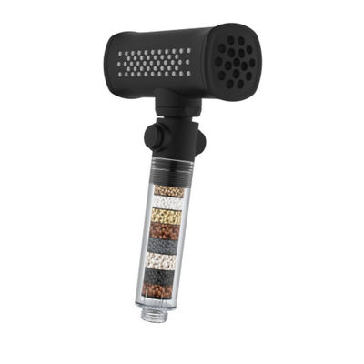 Black Dual Hand Held Shower Head Functionality And Versatile Water Flow Modes