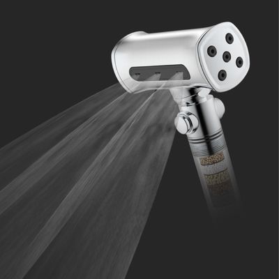 Black Dual Hand Held Shower Head Functionality And Versatile Water Flow Modes