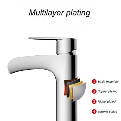 Ceramic Valve Single Handle Single Hole Basin Faucet Countertop Hot And Cold Water Tap