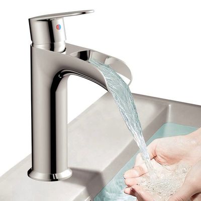 Ceramic Valve Single Handle Single Hole Basin Faucet Countertop Hot And Cold Water Tap