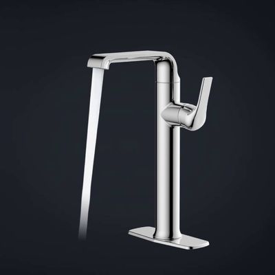 Simple Single Hole Single Handle Water Mixer Tap For Wash Basin Chrome Brass Material