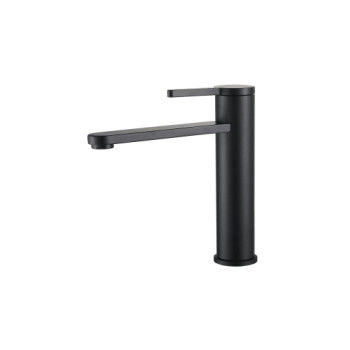 Stainless Steel Black Bathroom Basin Hot And Cold Taps Single Hole Installation