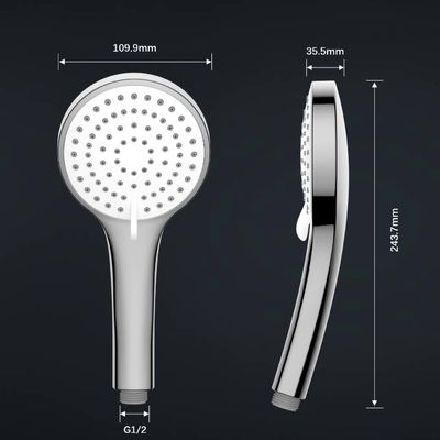 Modern Bathroom Handheld Shower Comfortable Grip Surface Treatment Button To Change The Water Outlet Method