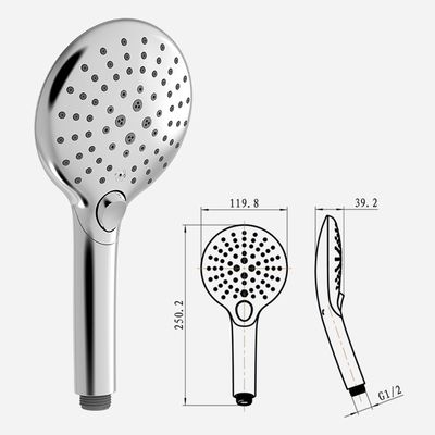Rainfall Bathroom Practical Bath Handheld Shower Nozzle Smooth Surface Treatment Button Switching Function