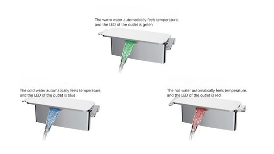 Polished Ceramic Spool Shelving Basin Faucet Color Can Be Presented According To Water Temperature To Avoid Burns