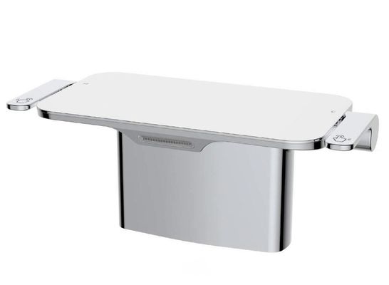 Double Handle Installation Silver Bathroom Shelving Basin Faucet  Ceramic Valve Core