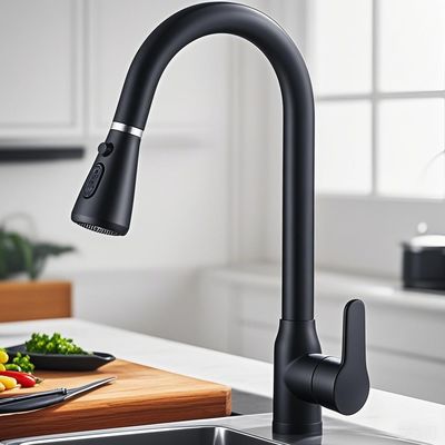 Black Single Handle Kitchen Pull Out Faucet Spray Mode Kitchen Sink Taps