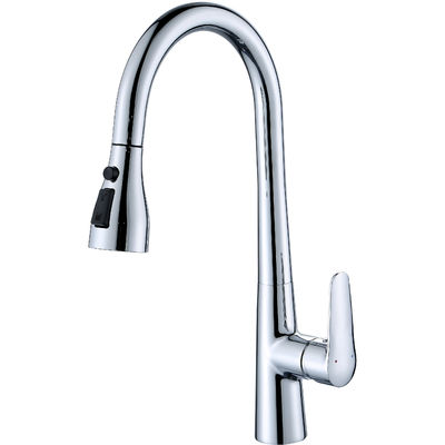 Shiny Texture Kitchen Pull Down Faucet Stable Water Pressure No Dead Ends Cleaning