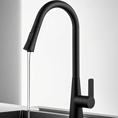Deck Mounted Single Hole Kitchen Tap Single Hand Pull Down Kitchen Sink Faucet