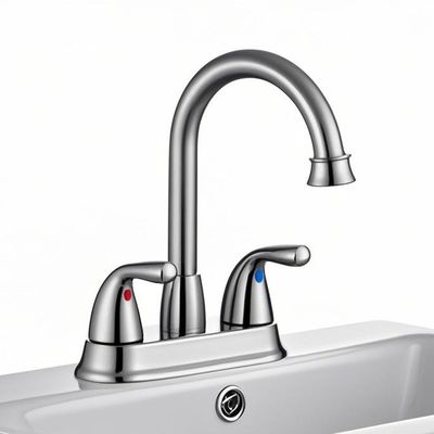 Modern Hotel Stainless Steel Polished Nickel Faucet 3 Hole Mounted