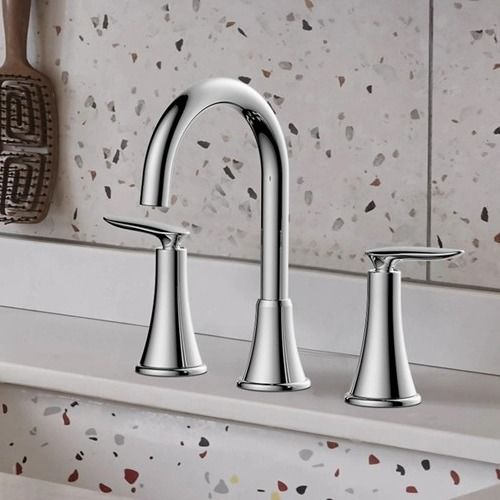 Convenient And Easy To Clean Bathroom Faucet With Double Handle Control For Precise Water Temperature Adjustment