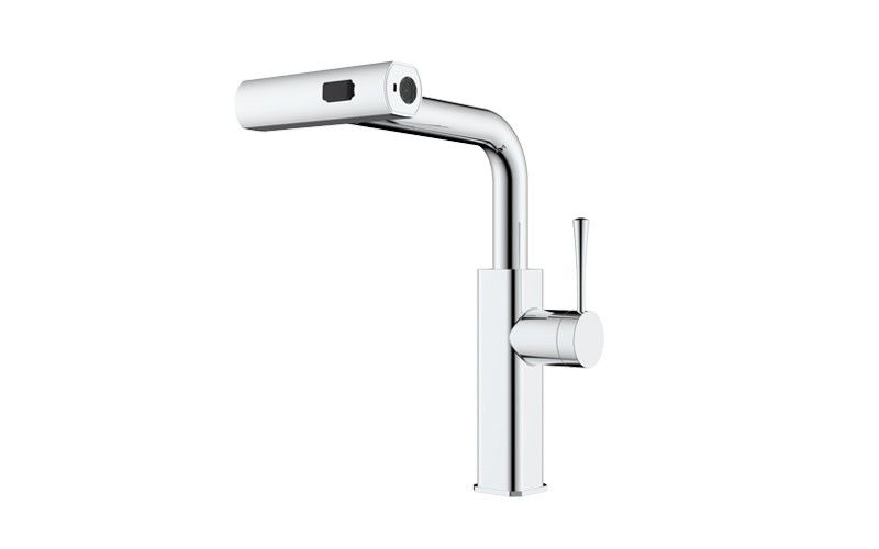 Brass Pull Out Kitchen Faucet  With Flexible Water Flow And Temperature Adjustment