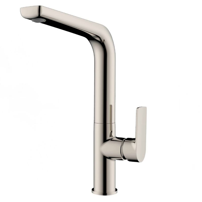 Convenient and Stylish Kitchen Faucet with Slender Columnar Body and Flat Square Handle