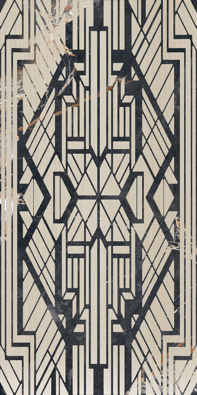 Black Zeus Apollo Glazed Porcelain Glass Floor Ceramic Glazed Tile  9mm Thickness