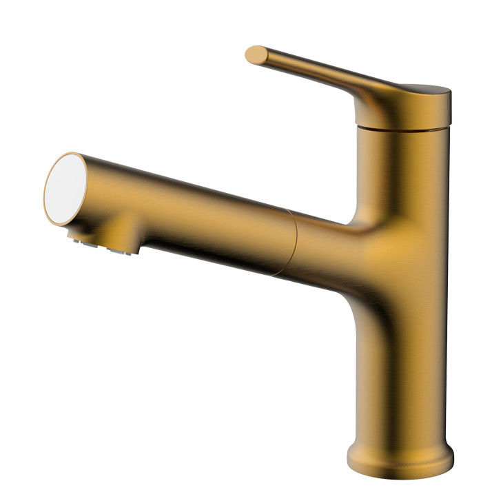 Single Handle Brass Gold Basin Taps With Temperature Display Can Be Pulled