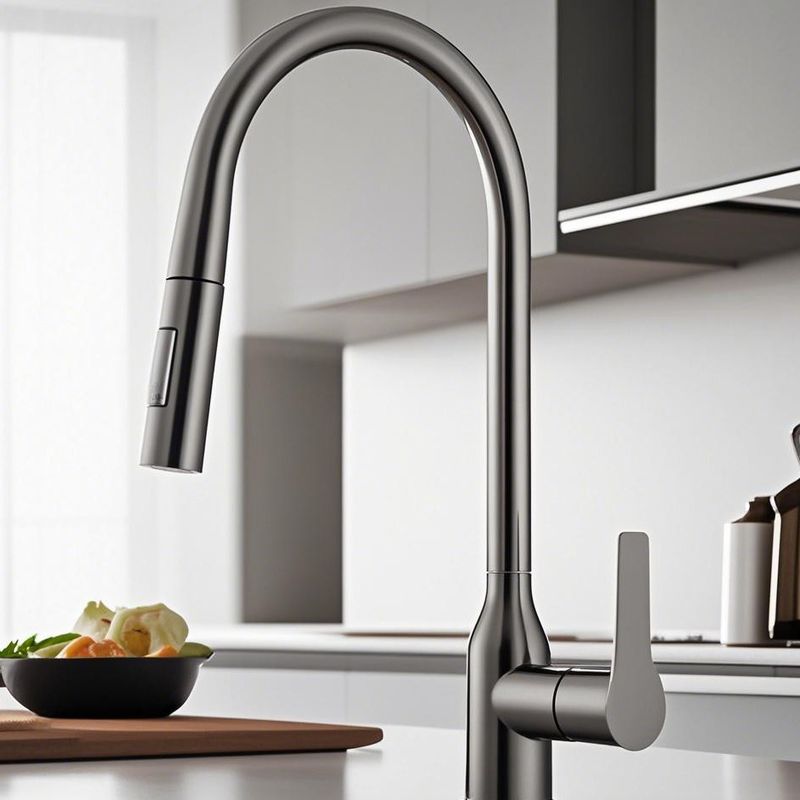 Simple Single Hole Installation Pull Down Kitchen Sink Faucets Ceramic Valve Core