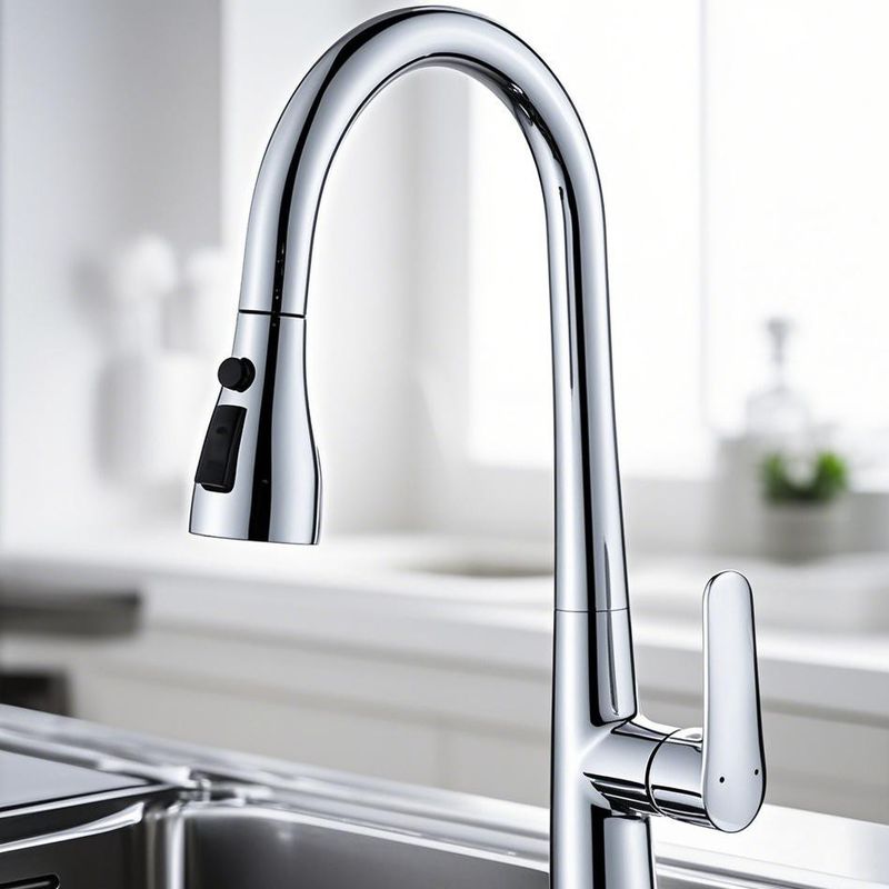 Shiny Texture Kitchen Pull Down Faucet Stable Water Pressure No Dead Ends Cleaning