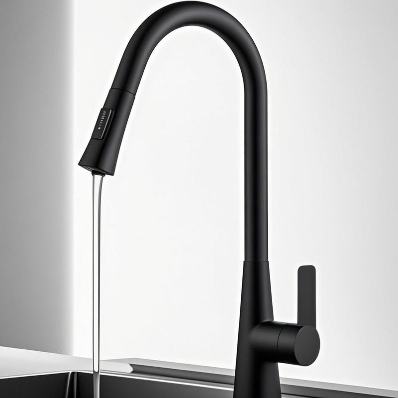Deck Mounted Single Hole Kitchen Tap Single Hand Pull Down Kitchen Sink Faucet