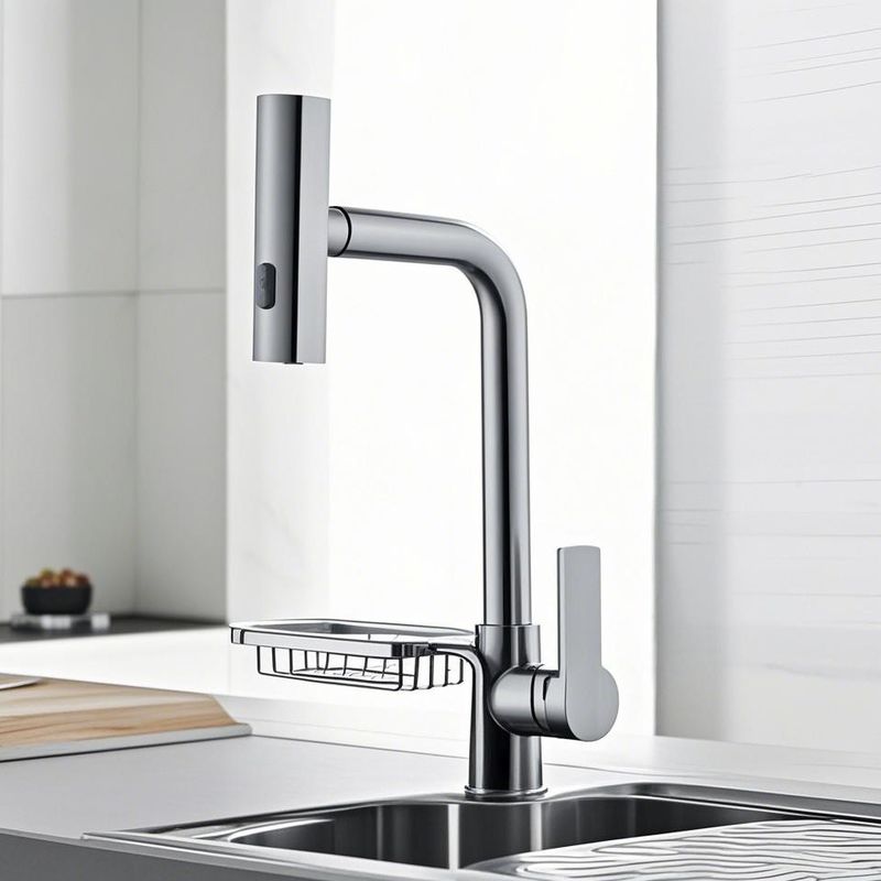 Curved Appearance Durable Brass Kitchen Tap Flexible Function Made Commercial Kitchen Faucet