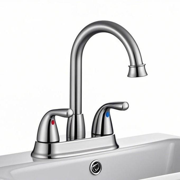 Modern Hotel Stainless Steel Polished Nickel Faucet 3 Hole Mounted
