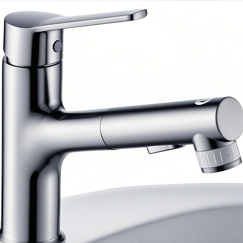 Bathroom Tree Fork Pull Single Handle Basin Faucet With Mouthwash 1.5M Pull Hose